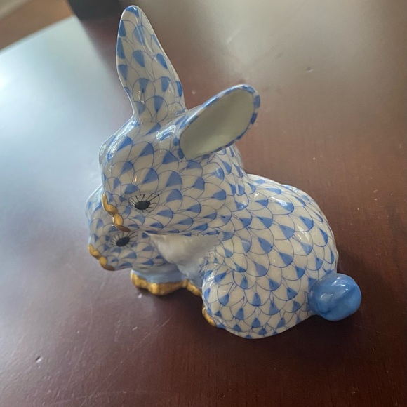 FIRST EDITION HEREND Pair of Chubby bunnies - Picture 8 of 10